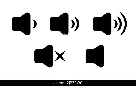 Volume icons set, Sound volume sign. Control volume elements Stock Vector