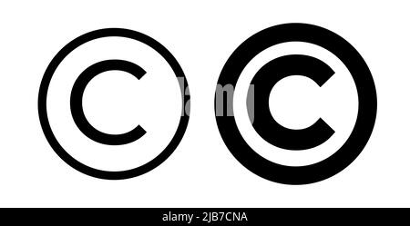 Copyright mark icons. Intellectual property sign. Vector illustration isolated on white background. Set of bold and thin copyright icon. Stock Vector