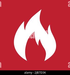 Label Fire extinguisher Sign on red background Stock Vector