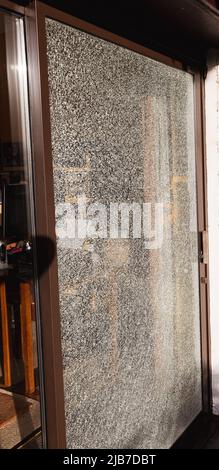 broken crazed toughened glass Stock Photo - Alamy