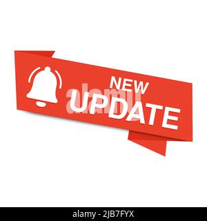 New update modern label with bell icon. Web banner element. Vector illustration Stock Vector