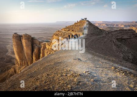 Edge of the World, a natural landmark and popular tourist destination near Riyadh -Saudi Arabia. Stock Photo