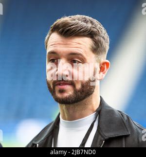 Craig Halkett, professional football player, playing for Heart of Midlothian (Hearts), photographed at Hampden Stadium, Glasgow, Scotland, UK Stock Photo