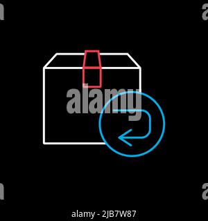 Return purchase icon isolated on the black. E-commerce sign. Graph symbol for your web site design, logo, app, UI. Vector illustration, EPS10. Stock Vector