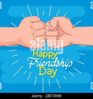 happy friends day bumped fists Stock Vector