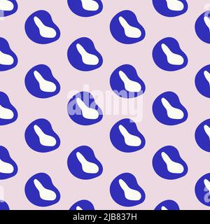 Modern doodles seamless pattern in trendy color. Abstract bend shapes background. Hand drawn vector fluid Illustration for scrapbooking paper, textile Stock Vector