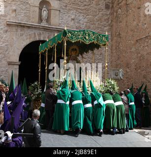 ALMAGRO, SPAIN - APRIL 10 - 2009: Semana Santa - Holy Week, The traditional processions in the streets, April 10, 2009 in Almagro Spain Stock Photo