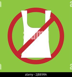 Reducing Pollution plastic uses concept,No plastic bags.Vector illustration Stock Vector