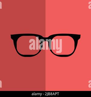 Sunglasses black Icon on red background,Vector illustration Stock Vector