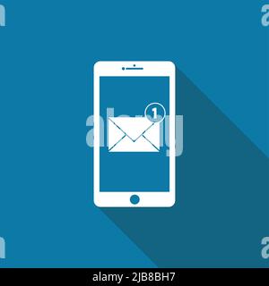 New email notification on mobile phone,Vector llustration Stock Vector
