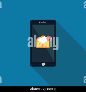 New email notification on mobile phone,vector illustration Stock Vector
