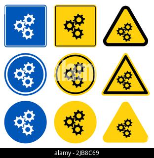 pieces gear white icon on background. Vector illustration Stock Vector