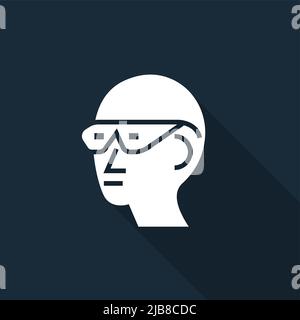 Wear Eye Protection Sign Isolate On White Background,Vector Illustration EPS.10 Stock Vector