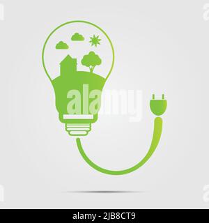 Energy saving digital design in light bulbs are energy-saving homes.vector illustrations Stock Vector