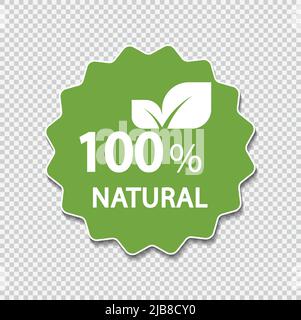 100 percent natural label. Vector illustration. Stock Vector