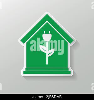 Eco House icon. green home ecology emblem or logo,Vector illustration Stock Vector