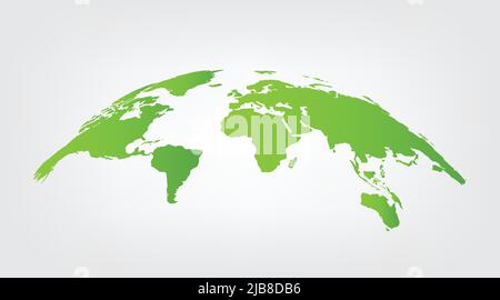 World map green vector isolated on white background,Vector illustration Stock Vector
