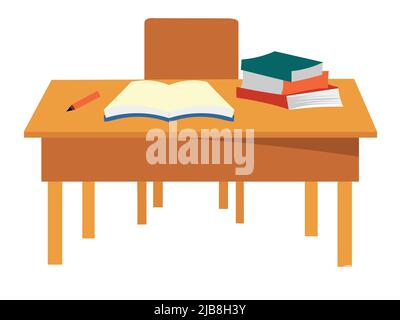 Books on table vector Stock Vector