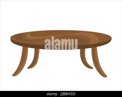 Wooden round table Stock Vector