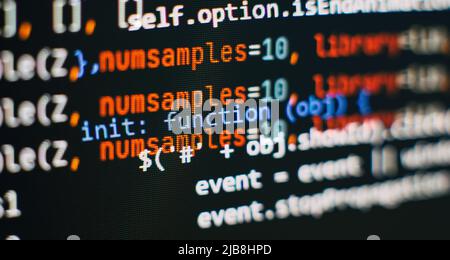 Database bits access stream visualisation. Php language and coding function developer Stock Photo
