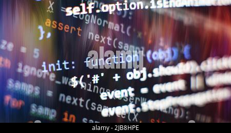 Database bits access stream visualisation. Php language and coding function developer Stock Photo