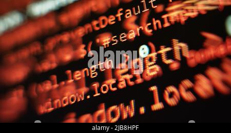 Software develop company office. Database bits access stream visualisation. Programming code abstract Stock Photo