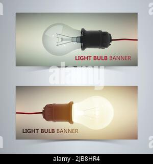 Realistic broken bulb with fire inside lights all around and dark gradient background vector illustration Stock Vector