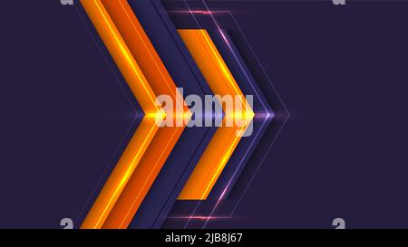 Abstract background modern technology design arrows moving forward with lighting effect. Vector illustration Stock Vector