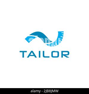 Tailor ruler icon vector logo design Stock Vector