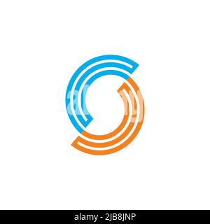 S letter round line vector logo design Stock Vector