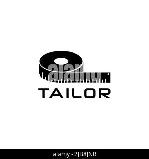 Tailor ruler icon vector logo design Stock Vector