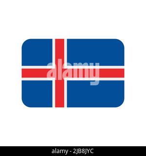Iceland flag vector icon on white background Stock Vector