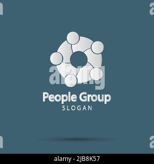 Group fire people logo handshake in a circle,Teamwork icon.vector illustrator Stock Vector