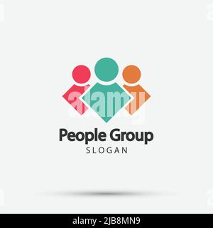 Group four people logo,Teamwork icon.vector illustrator Stock Vector