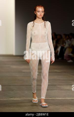 A model walks the runway during the KARLA SPETIC show during the Afterpay Australian Fashion Week 2022 at Carriageworks on May 11, 2022 in Sydney, Aus Stock Photo