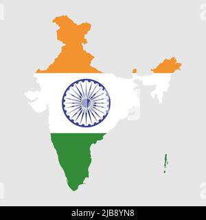 India map graphic, travel geography icon, nation country indian atlas region, vector illustration . Stock Vector