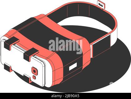 Augmented reality glasses for smartphone isometric icon 3d vector illustration Stock Vector