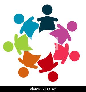 Vector graphic group connection logo people in the circle logo team work Stock Vector