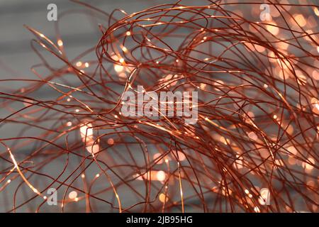 bunch of bright copper wires for recycling Stock Photo