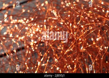 bunch of bright copper wires for recycling Stock Photo