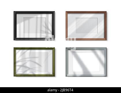 Shadow overlay effects frames realistic set isolated vector illustration Stock Vector