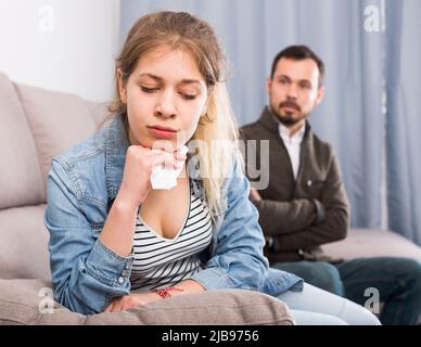 Father and daughter arguing Stock Photo
