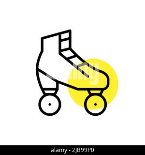 Retro roller skates icon. Pixel perfect, editable stroke line art Stock Vector