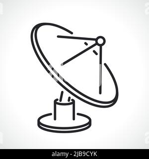 satellite dish antenna line icon isolated illustration Stock Vector