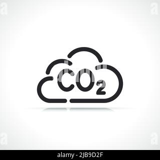 carbon dioxide cloud thin line icon illustration Stock Vector