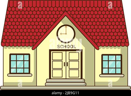Back to school. School building design. Pixel perfect Stock Vector