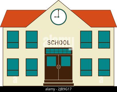Back to school. School building design. Pixel perfect Stock Vector