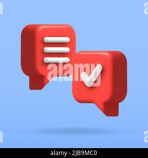 speech bubble 3d icon, Vector illustration, communication dialog bubble Stock Vector