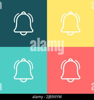 Alarm green and blue, yellow, red material color minimal icon or logo design Stock Vector