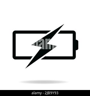 Battery charging icon on white background. Simple element illustration from Tools and utensils concept Stock Vector